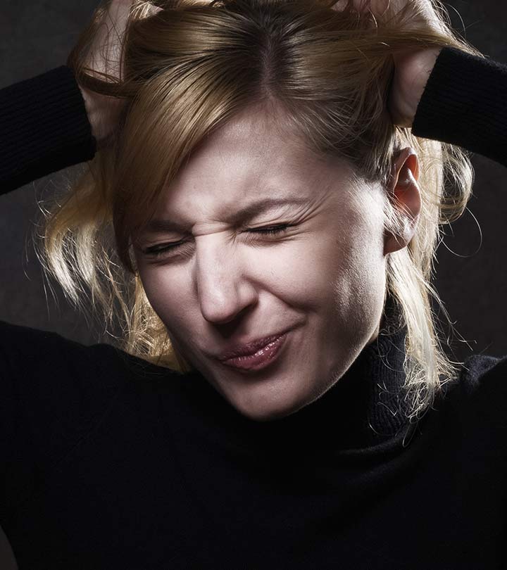 Women With Dandruff Issue Treating With Salt