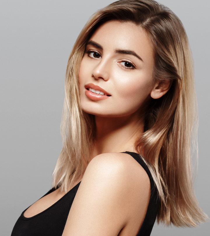 A girl with a silky brown hair