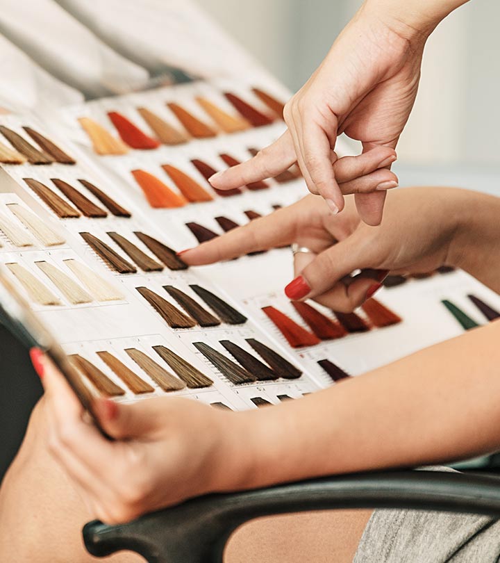 Women choosing the right hair color shade