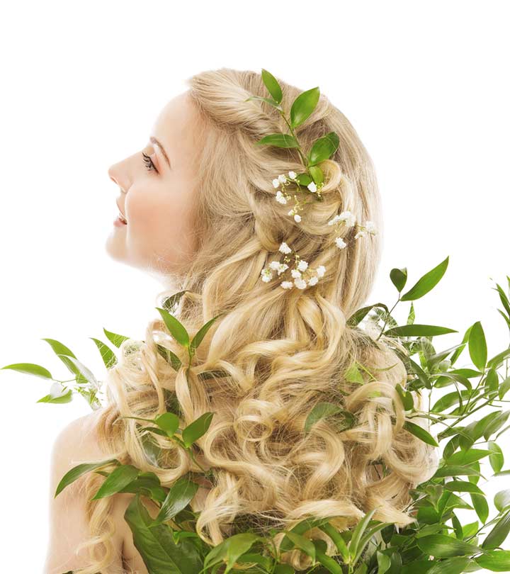 Woman Using Herbs For Hair Loss
