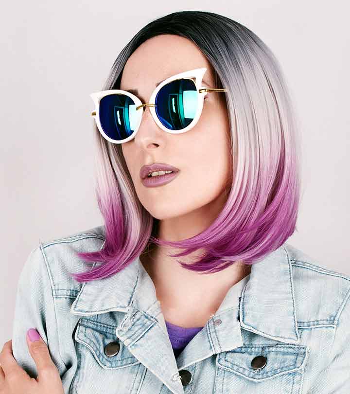 woman with Lavender Ombre Hair Color