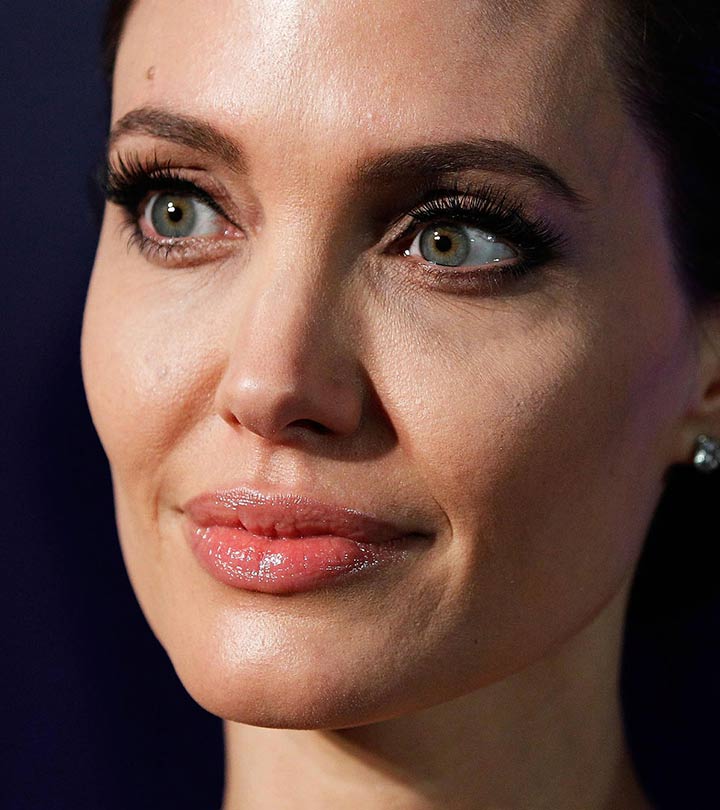 Angelina Jolie With Tattooed Eyebrows