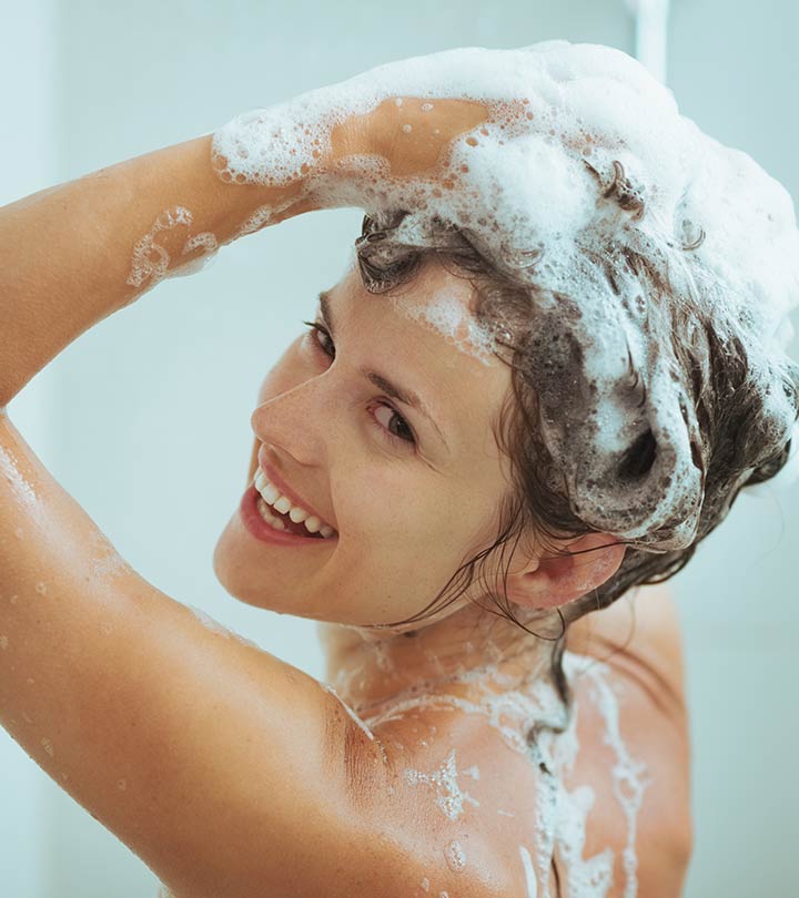 Women Washing Her Hairs For Healthy And Shiny Locks