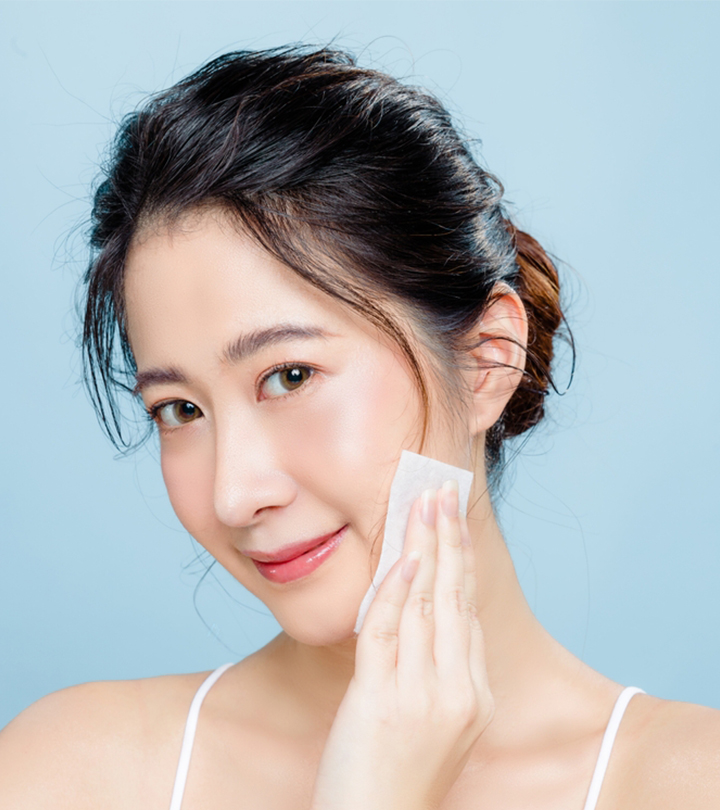 A girl with a glowing skin