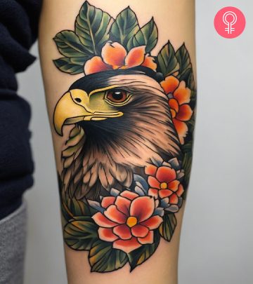 8 Attractive Mexican Eagle Tattoos With Their Meanings A woman with an eagle and snake tattoo on her arm