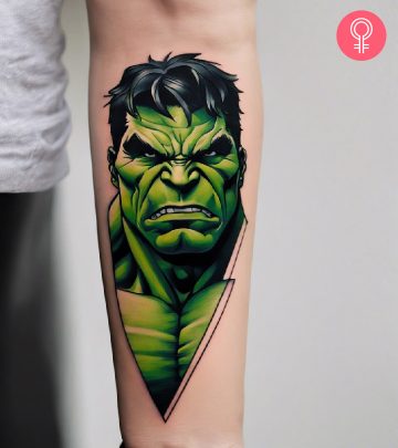 8 Best Hulk Tattoo Designs With Meanings A mermaid scales tattoo on a woman’s upper arm