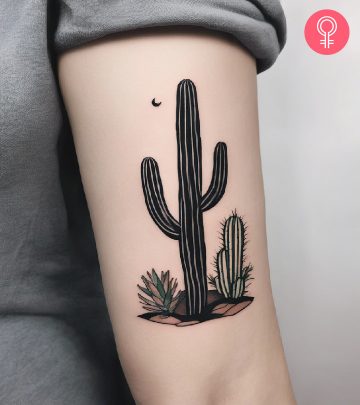 Desert cactuses on the upper arm Desert cactuses on the upper arm