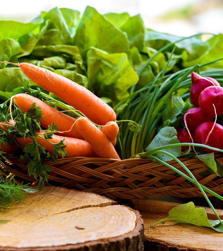 Fresh vegetables on a basket