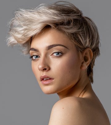 A woman with fluffy hair A woman with fluffy hair