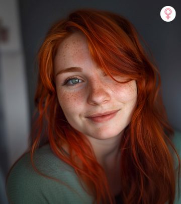 A woman with red colour hair A woman with red colour hair