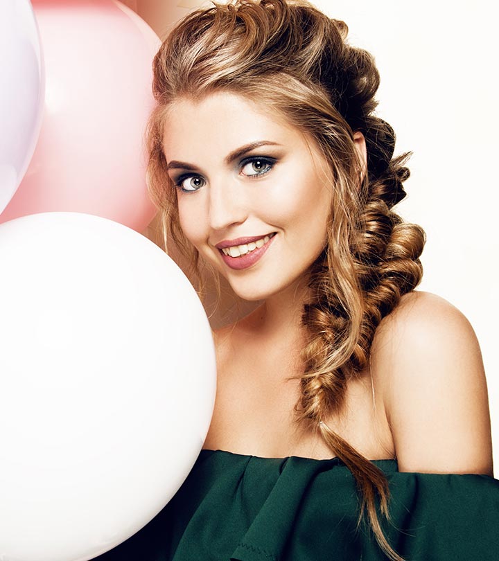 Women with a side-swept hairstyle