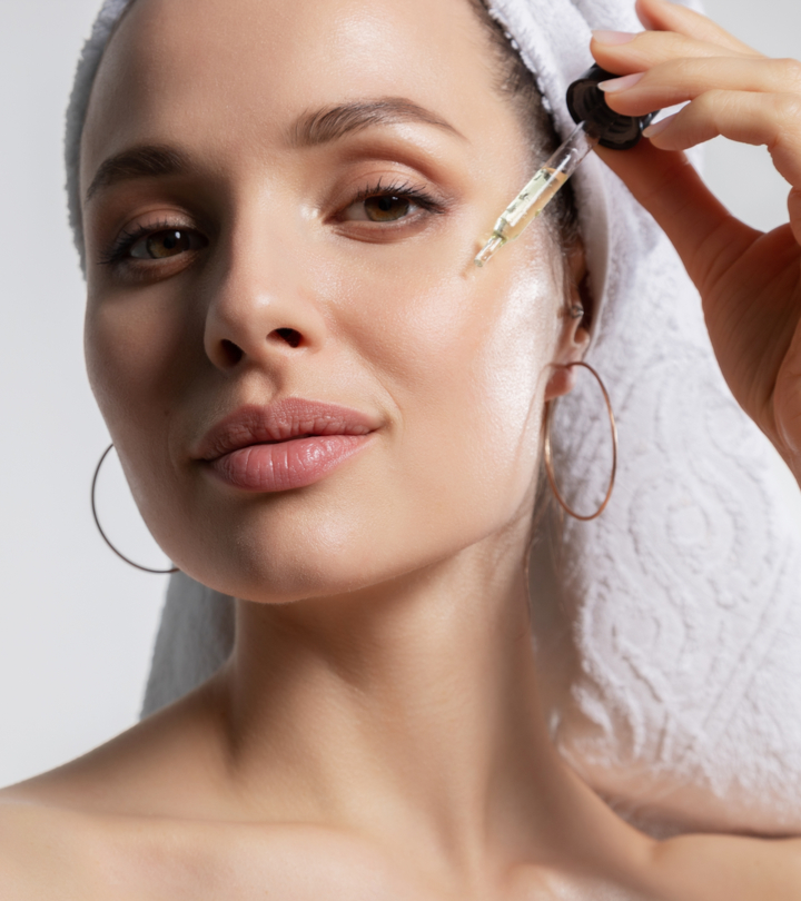 Women applying citric acid on their skin Women applying citric acid on their skin