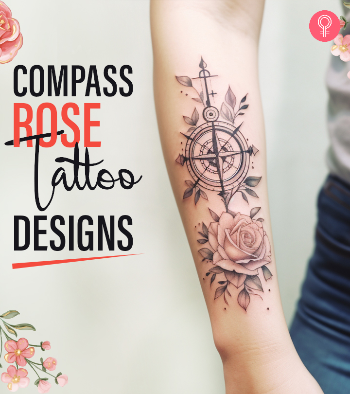 Compass rose tattoo design