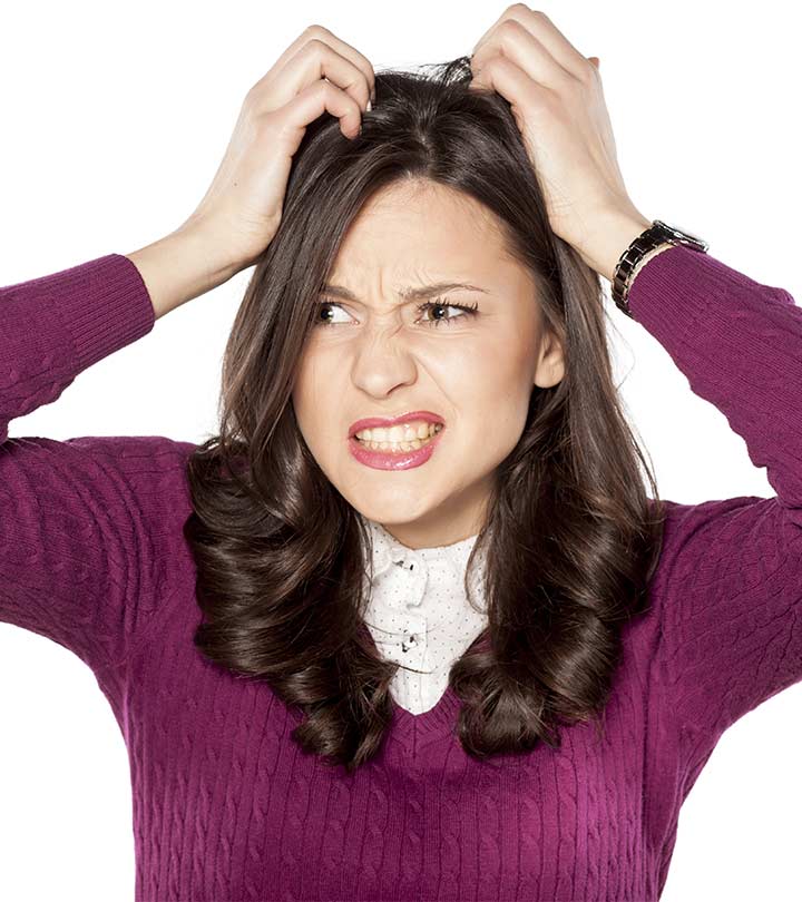 woman trying to get rid of lice woman trying to get rid of lice