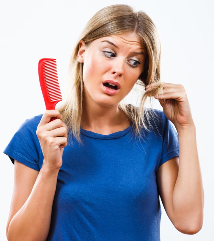 Woman Suffering From Iron Deficiency Hair Loss Woman Suffering From Iron Deficiency Hair Loss