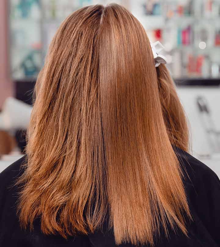 Hairdresser Applying Keratin Treatment For Hair Straightening