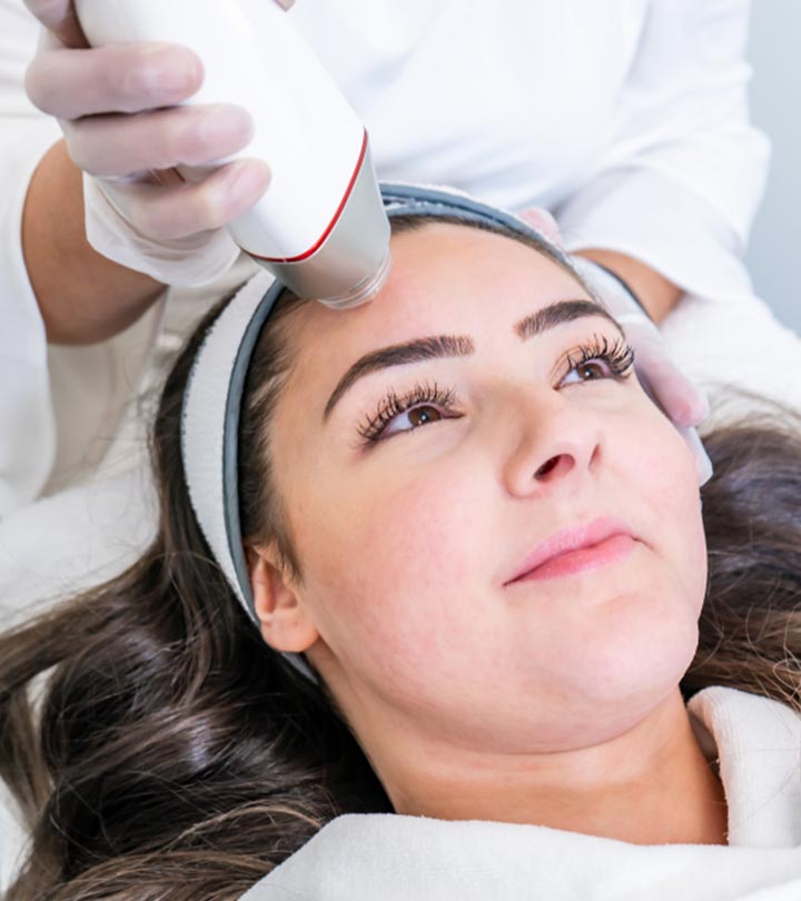 Woman Getting RF Microneedling Woman Getting RF Microneedling