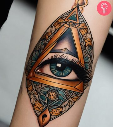 Eye of Providence tattoo on the arm Eye of Providence tattoo on the arm