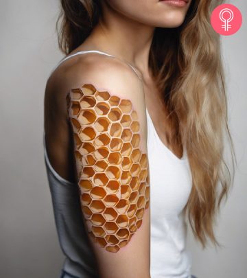 Honeycomb tattoo on the forearm Honeycomb tattoo on the forearm