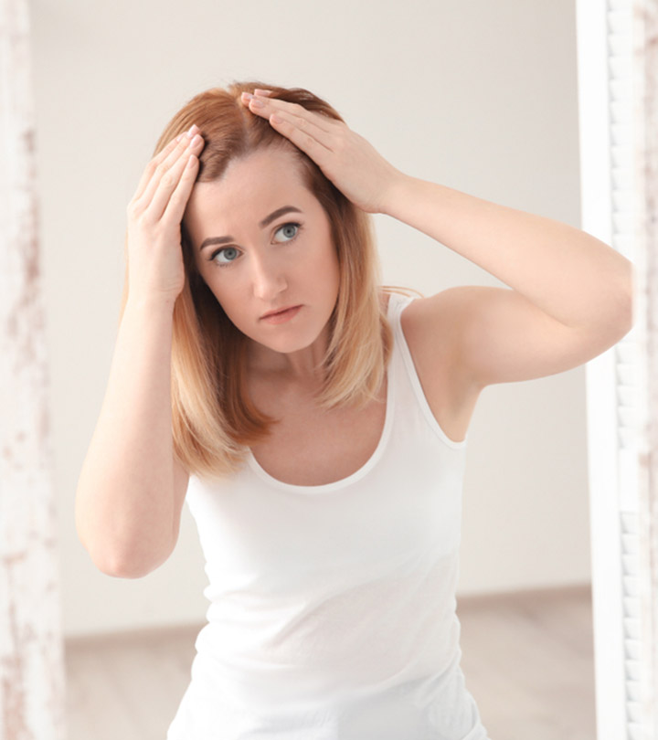 A Women Experiencing Hormonal Hair Loss