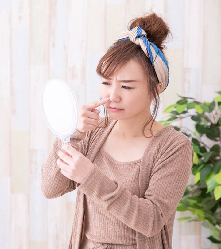 Woman With Excessive Oily Nose Woman With Excessive Oily Nose