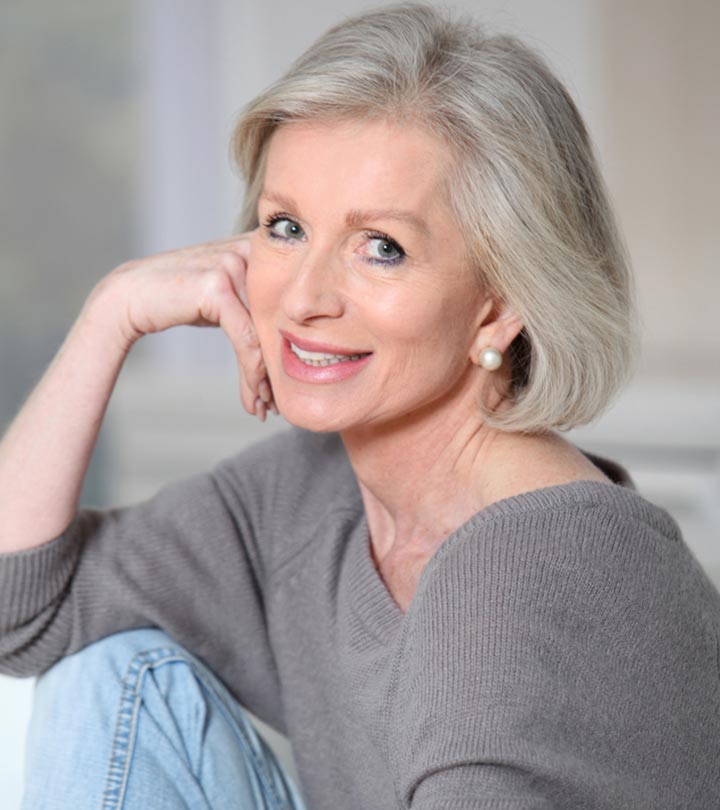 Woman With Shiny Gray Hair