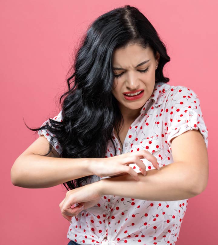 Woman Suffering From Itchy Skin After Shower Woman Suffering From Itchy Skin After Shower