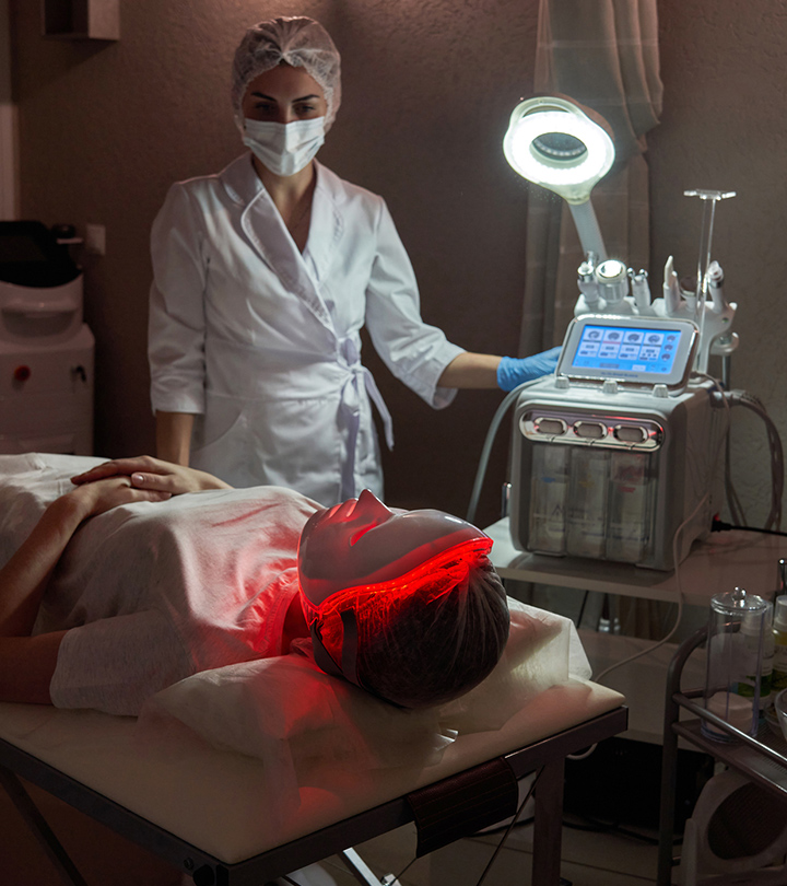 Woman Getting Light Therapy For Acne