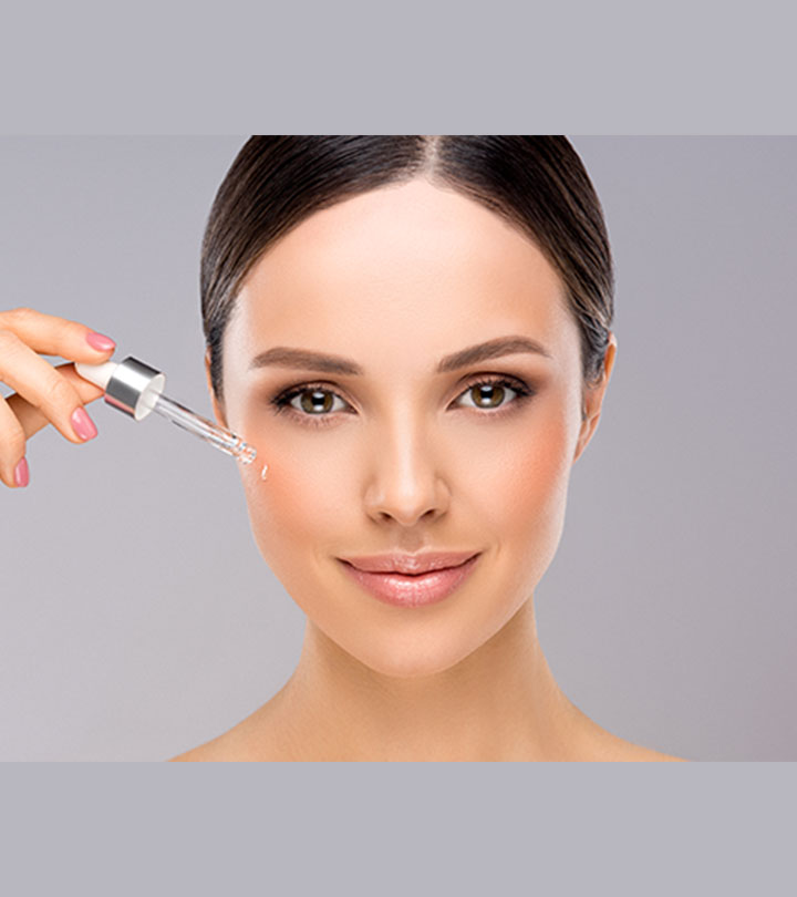 A girl applying polyhydroxy acids on her skin