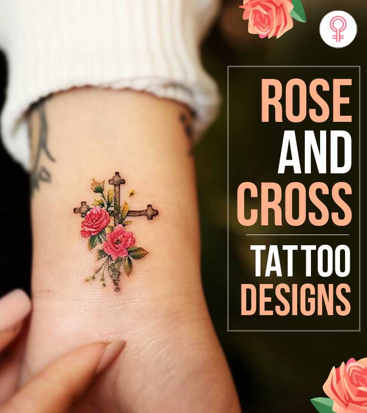Rose and cross tattoo design Rose and cross tattoo design