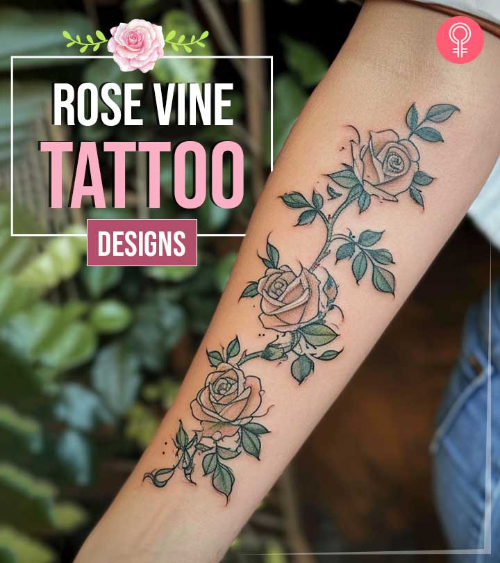 Beautiful rose vine tattoo designs