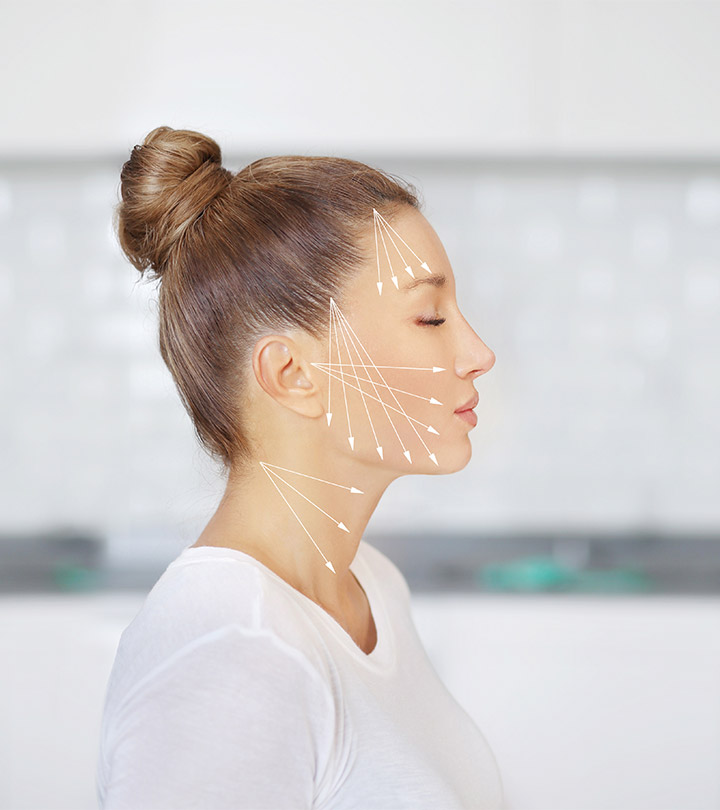 Women face with some direction lines Women face with some direction lines