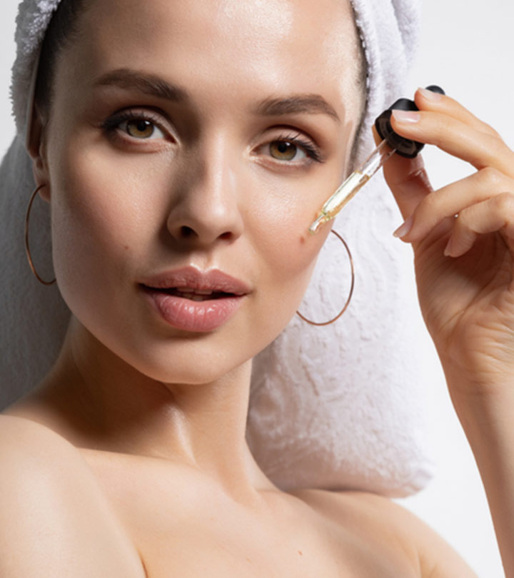 Woman Applying Tranexamic Acid For Skin