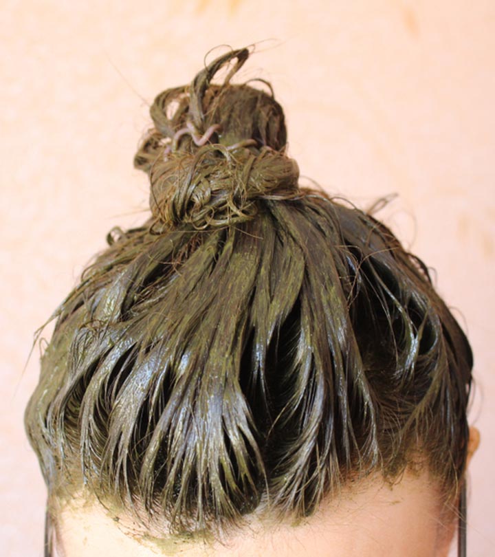 Woman Applying Vegan Hair Dye