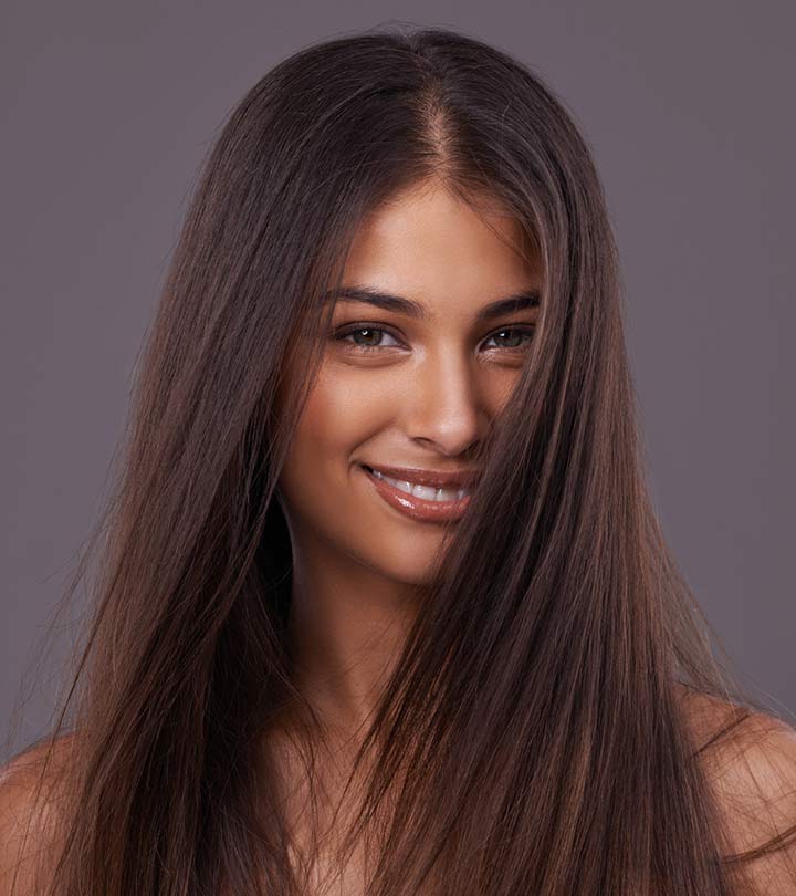 A girl with straight long hair