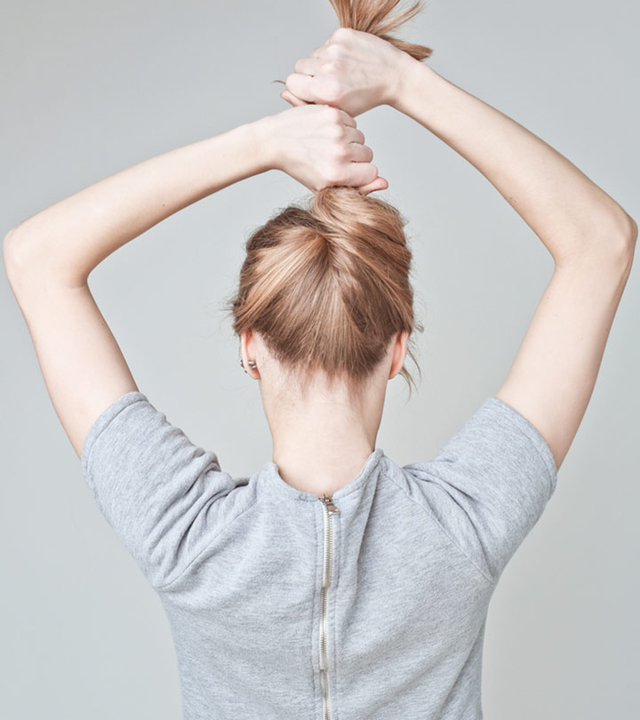 A girl popping her scalp